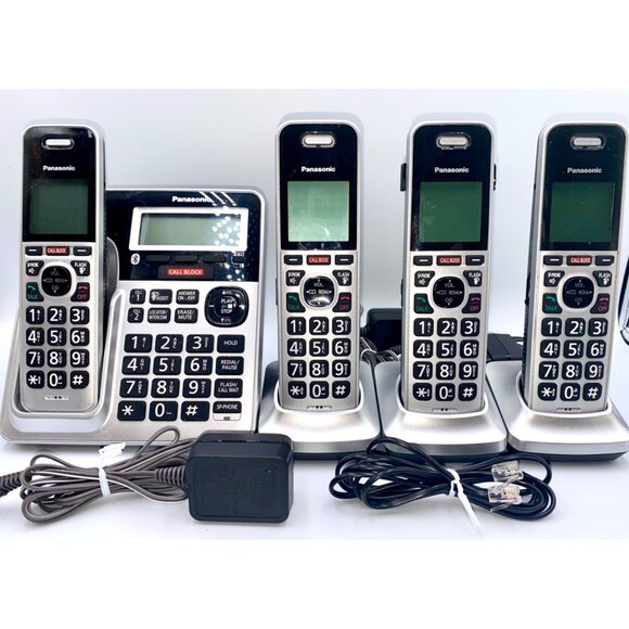 Panasonic KX-TGF970 Cordless Phone System Base Unit W/ (4) KX-TGFA97  USED - Picture 1 of 4